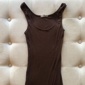 James Perse brown ribbed tank size 1